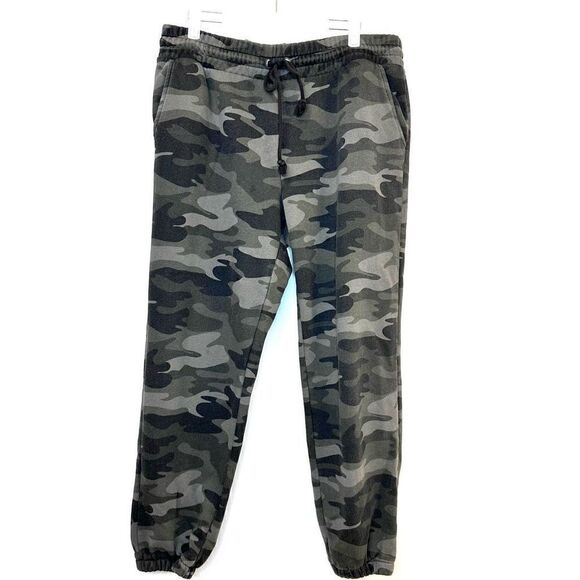 Wild Fable Elastic Waist Drawstring Fleece Lined Camo Jogger Sweats Green Large - Picture 1 of 3